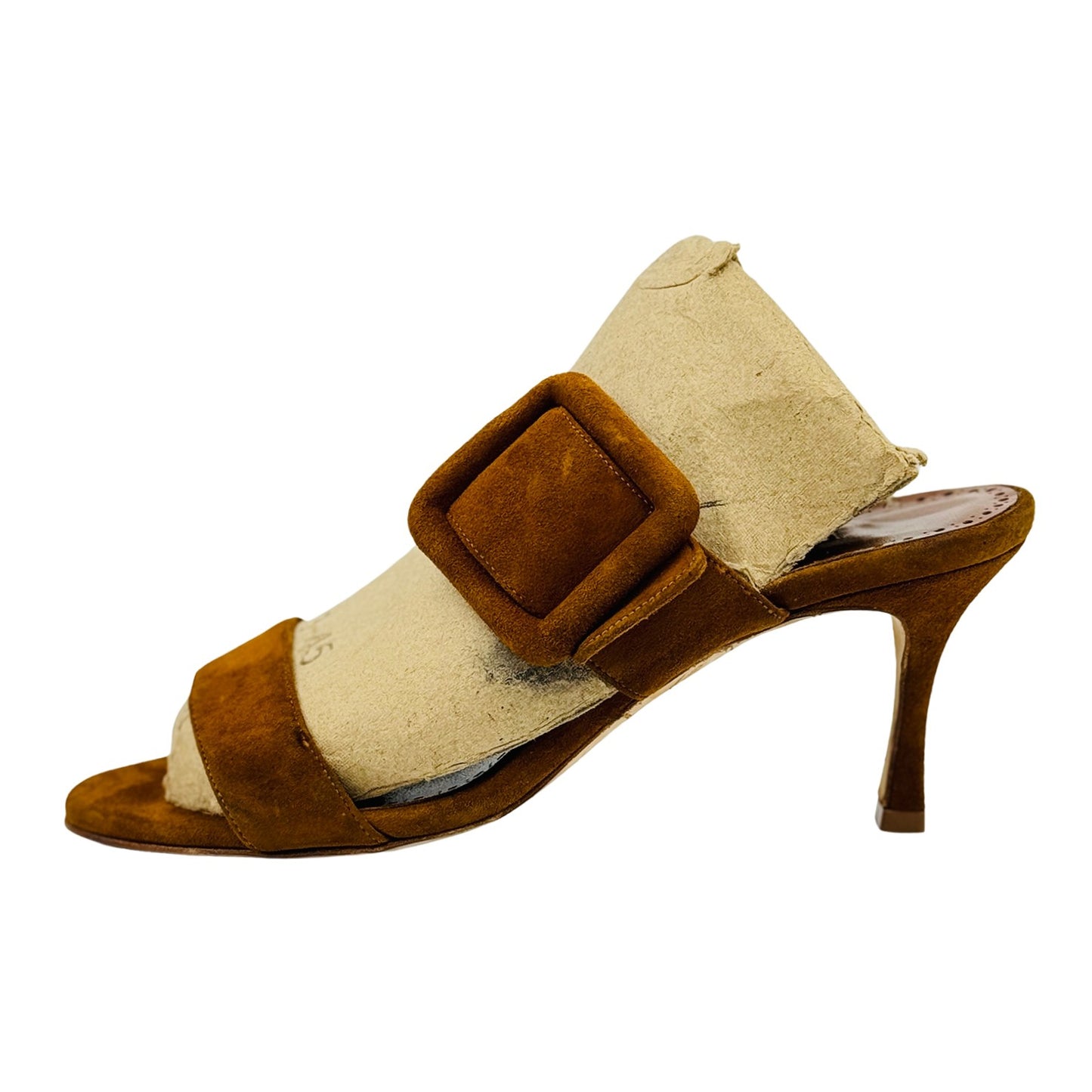 Manolo Blahnik Gable Brown Suede Heels (Size 37)