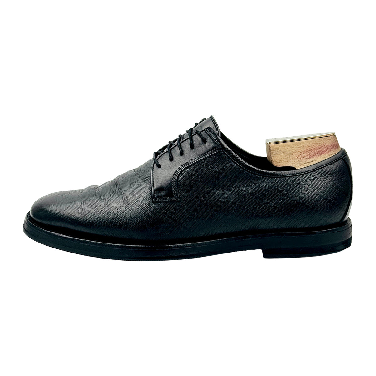 Gucci Diamante Black Leather Derby Shoes (Size 43.5)