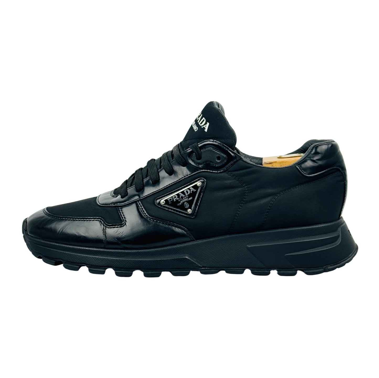 Prada Men's Prax 01 Black Sneakers (Size 44/44.5)