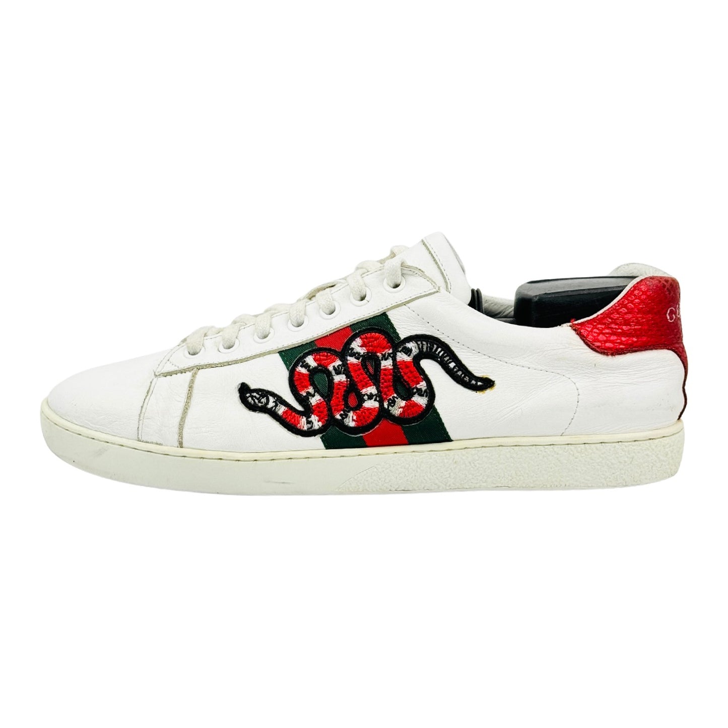 Gucci Ace 'Snake Embroidered' Leather Sneakers (Size 42.5)