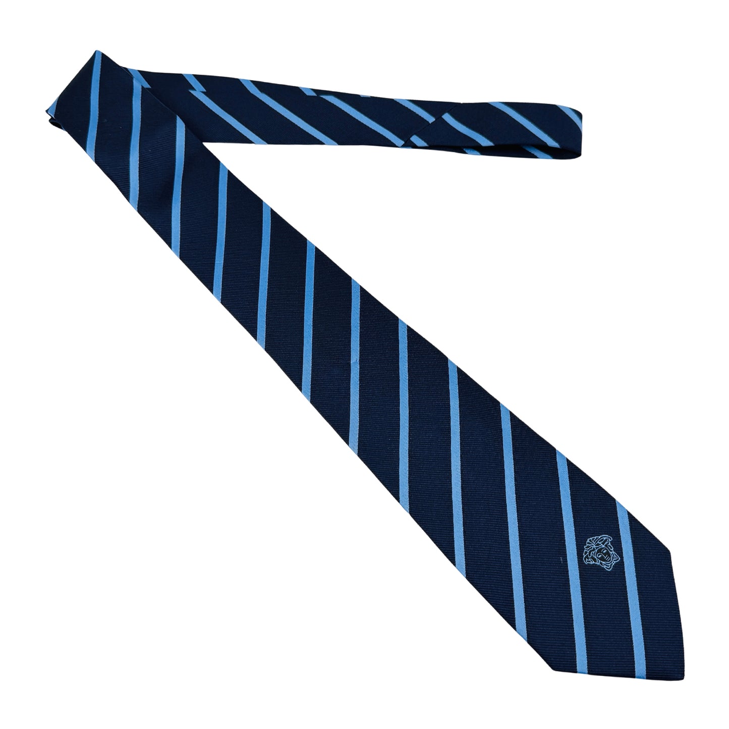 Versace Navy Blue 'Diagonal Stripes' Tie (Size Regular)
