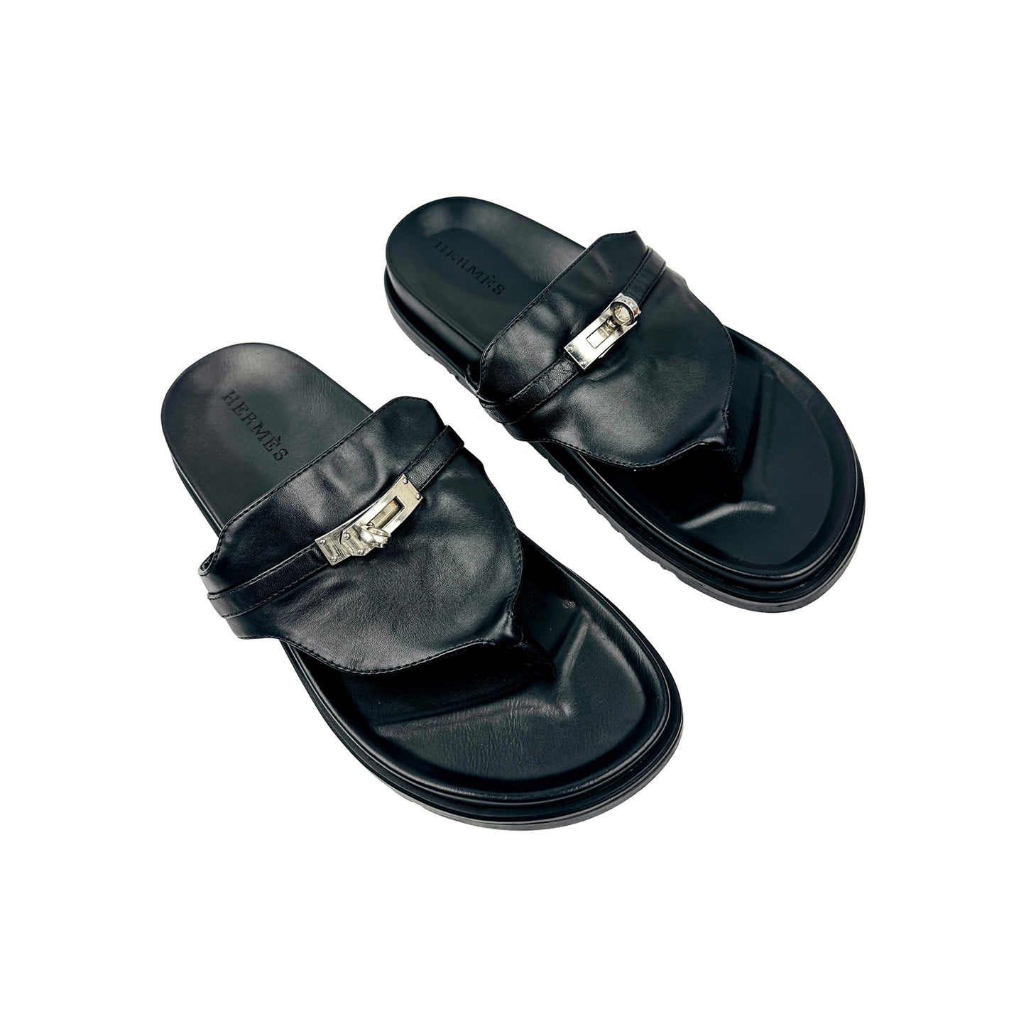 Hermès Empire Black Sandal Slides (Size 39)