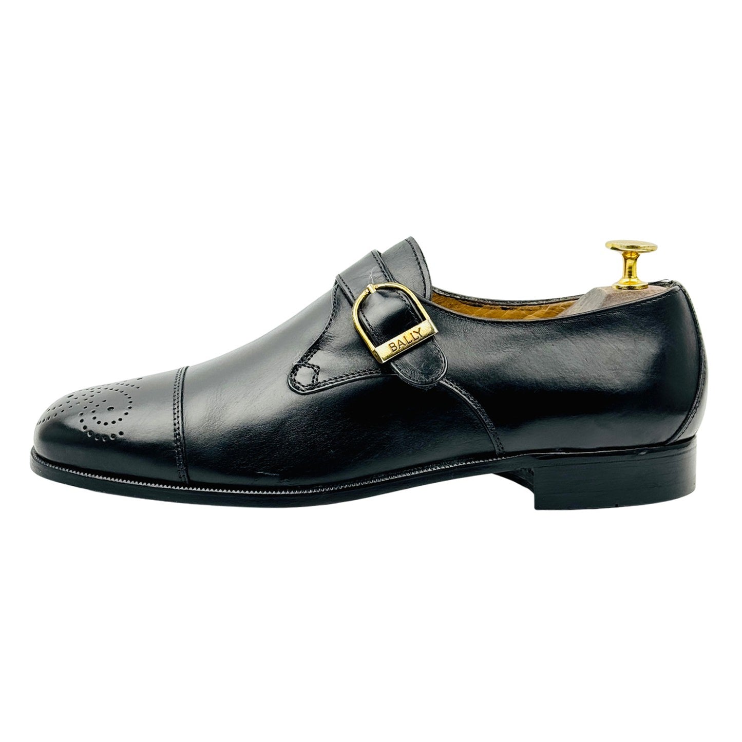 Bally Black Leather Single Monkstrap Loafers (Size 41/41.5)
