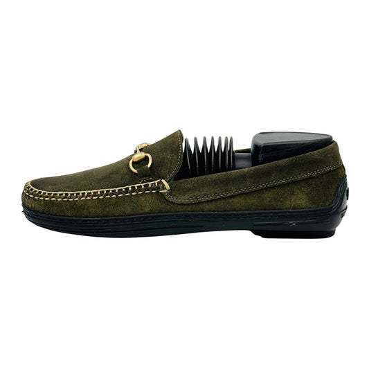 Gucci Men's Horsebit Dark Green Loafers (Size 39/39.5) - 1000424