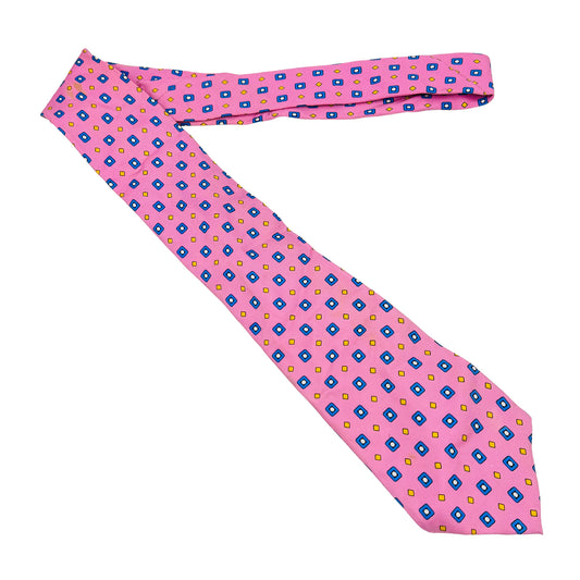 Ralph Lauren Pink 'Geometric Pattern' Tie (Size Regular)