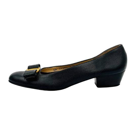 Salvatore Ferragamo Women's Vara Bow Grain Leather Pumps (Size 36)