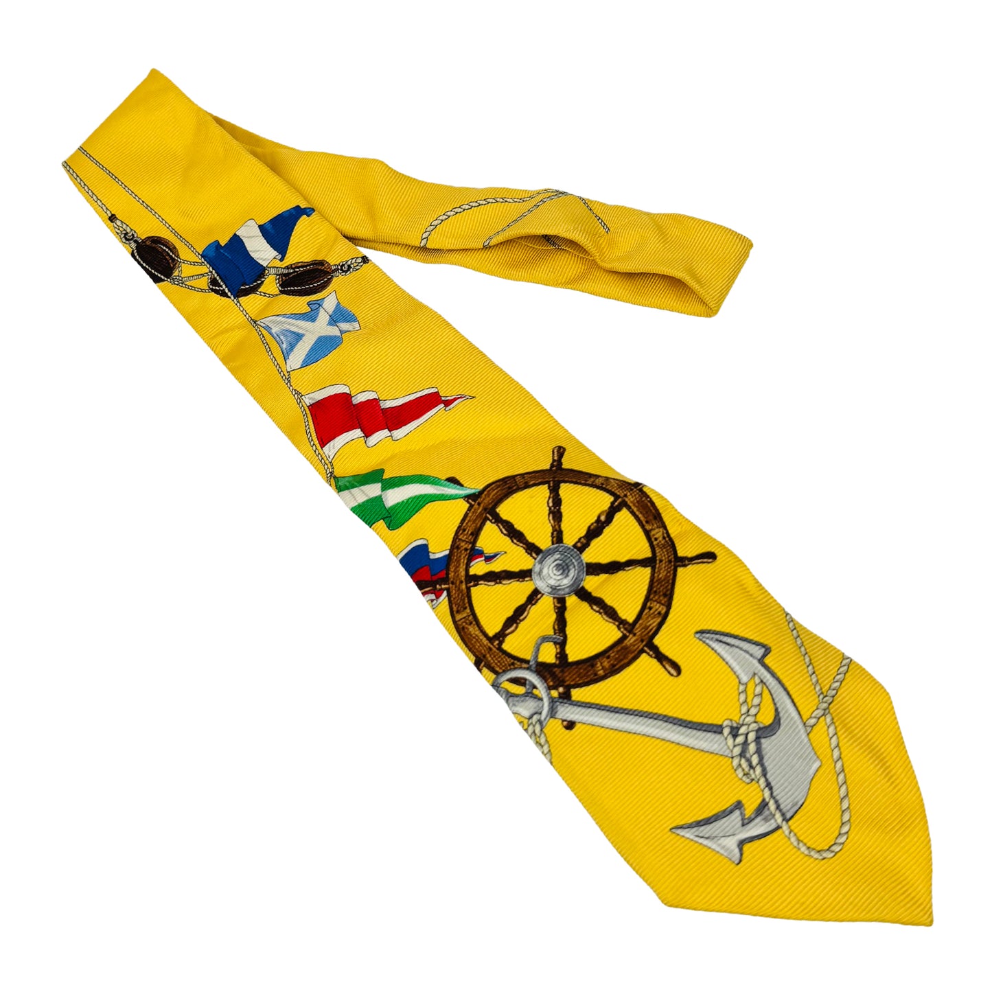 Ralph Lauren Polo Bright Yellow 'Nautical Pattern' Tie (Size Regular)