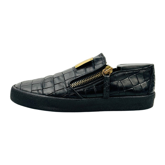 Giuseppe Zanotti Conley Zip Croc Embossed Shoes (Size 40)