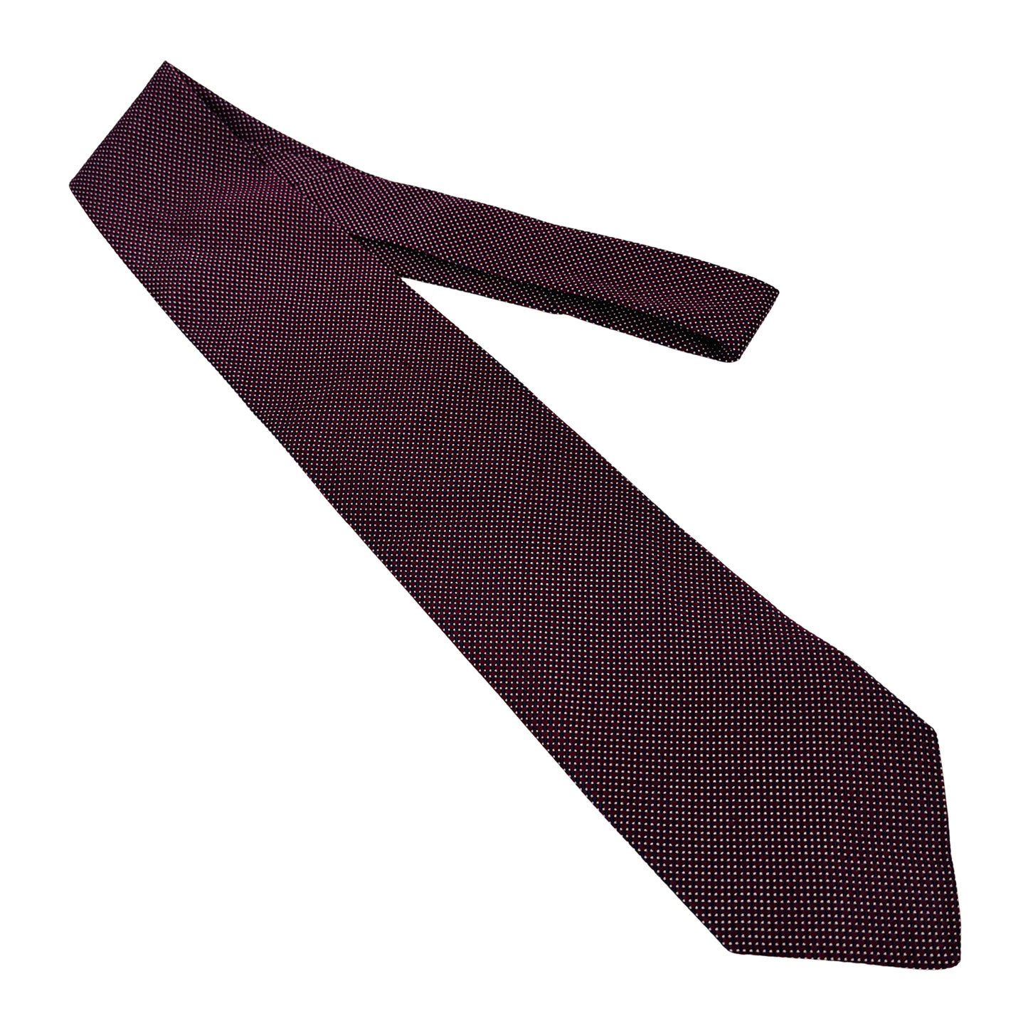 Burberry London Deep Red 'Micro Geometric Woven Pattern' Tie
