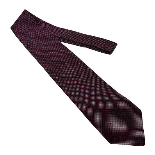 Burberry London Deep Red 'Micro Geometric Woven Pattern' Tie