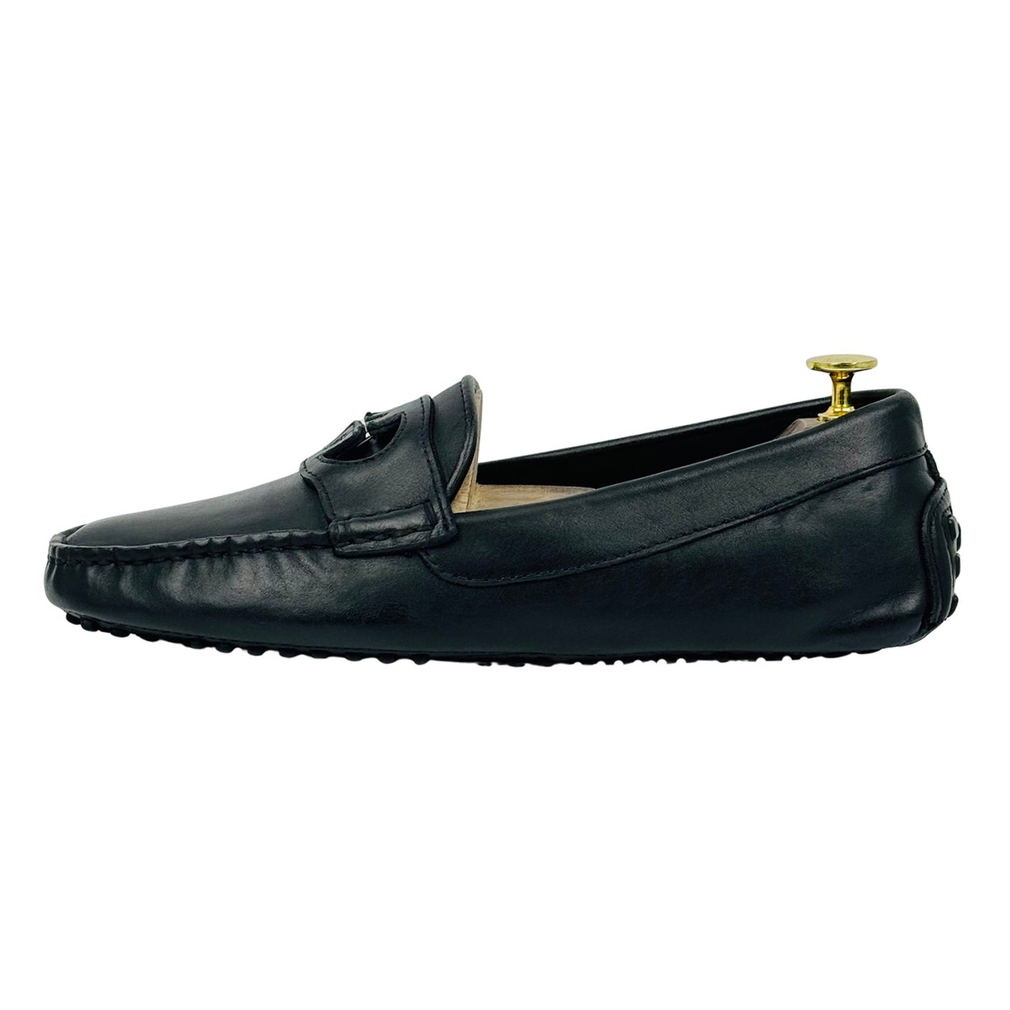 Gucci Men's Black Leather Interlocking G Loafers (Size 41.5)