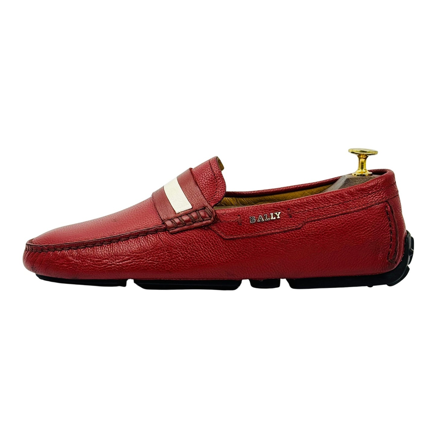 Bally Men's Red Leather Loafers (Size 41/41.5)