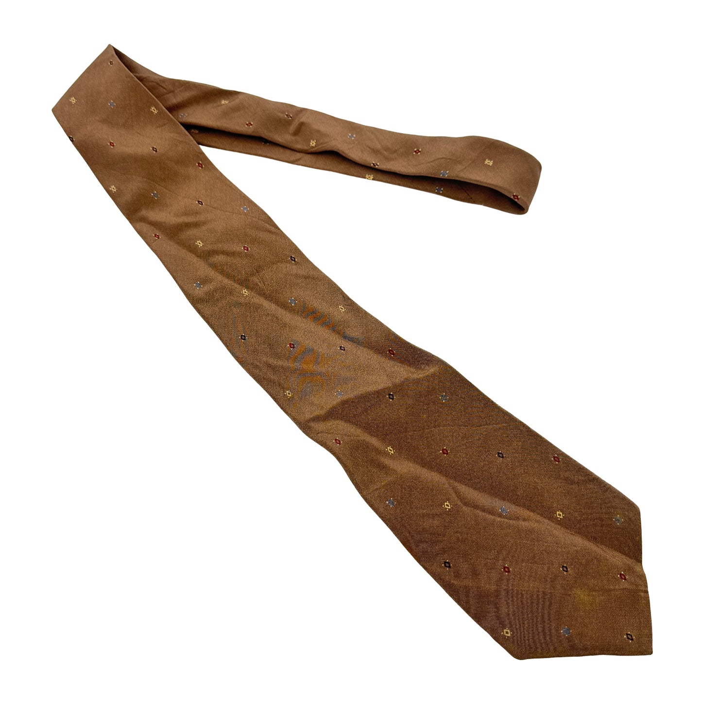 Lanvin Brown 'Geometric Pattern' Silk Tie (Size Regular)