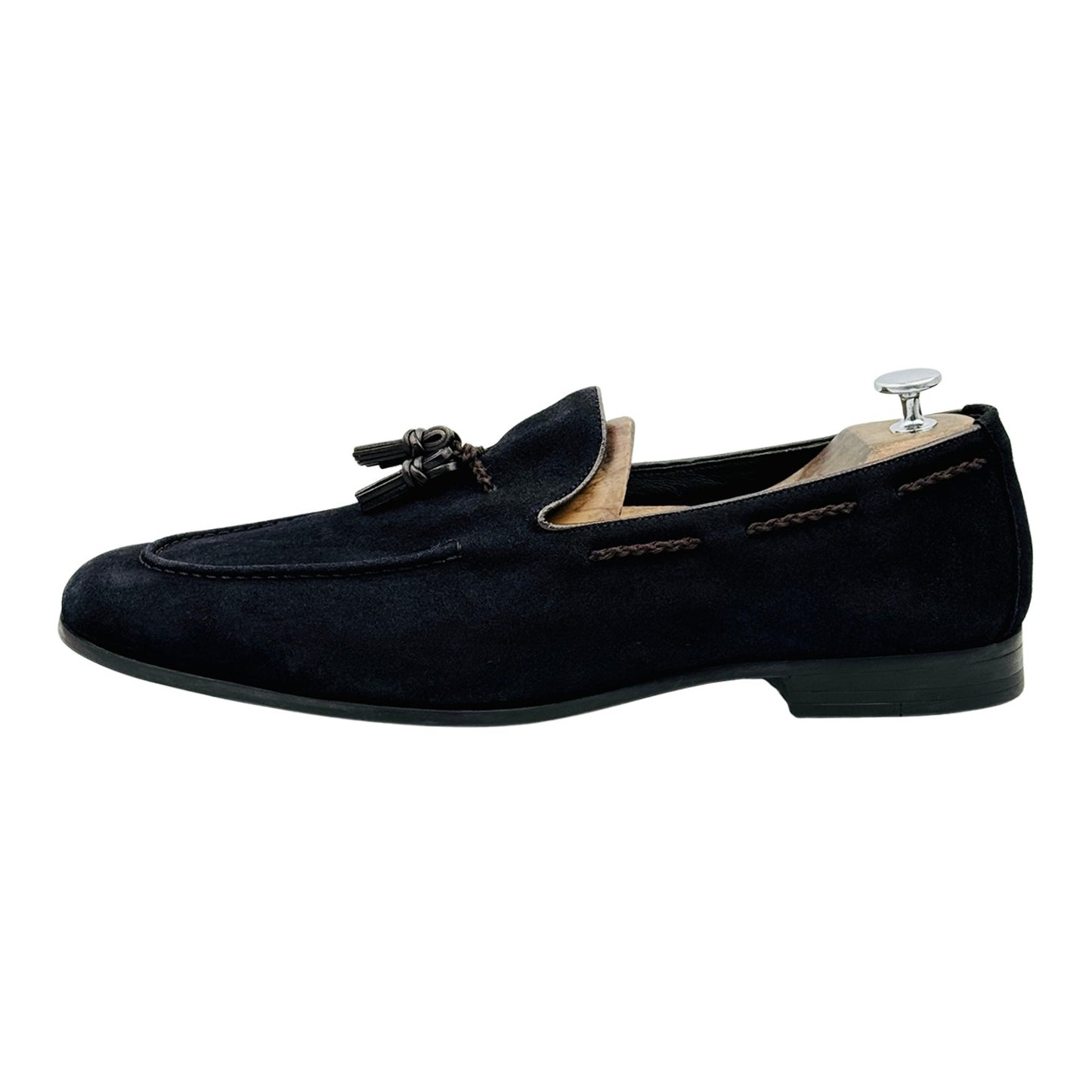 Zara Men's Dark Navy Suede Tassel Loafers (Size 46)