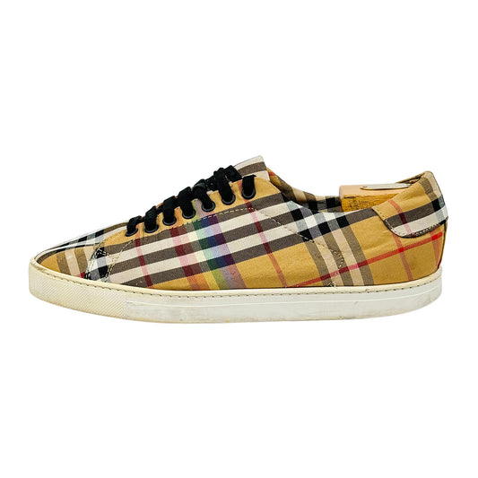 Burberry Rainbow Check Canvas Low-Top Sneakers (Size 43/43.5)