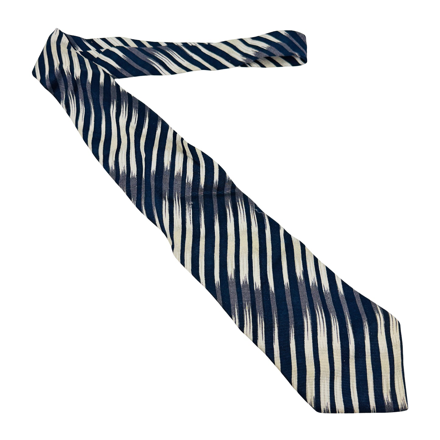 Armani Dark Blue 'Irregular Stripes' Silk Tie (Size Regular)