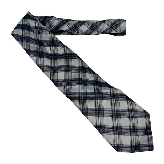 Marino Gabri Grey 'Plaid Check Pattern' Tie (Size Regular)