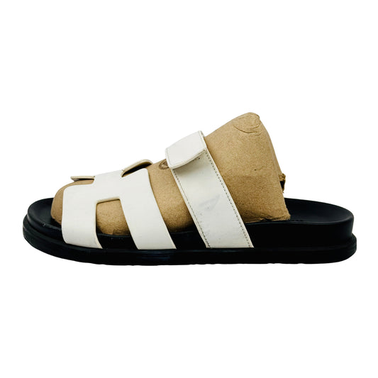 Hermes Chypre Black White Slippers (Size 38/39) - FR211114Z