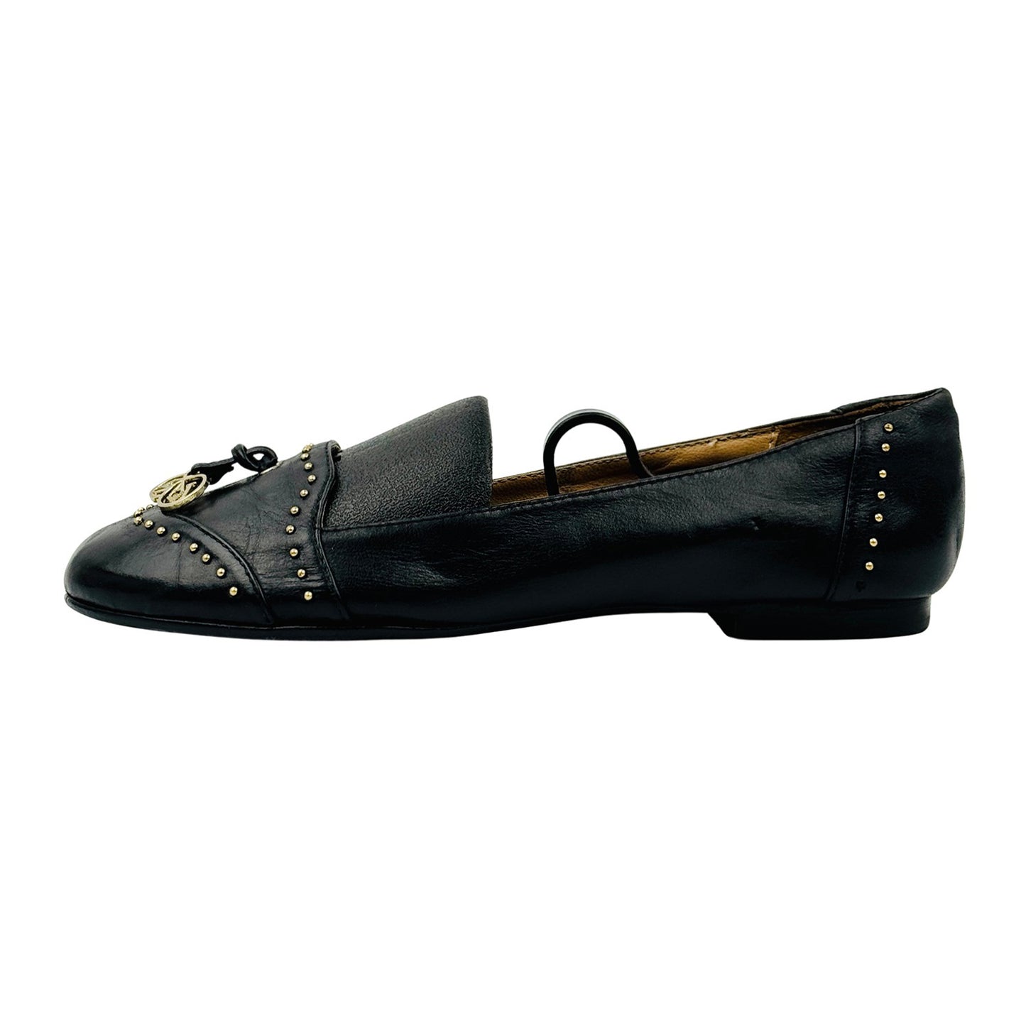 Armani Jeans Women's Black Studded Flats (Size 37)