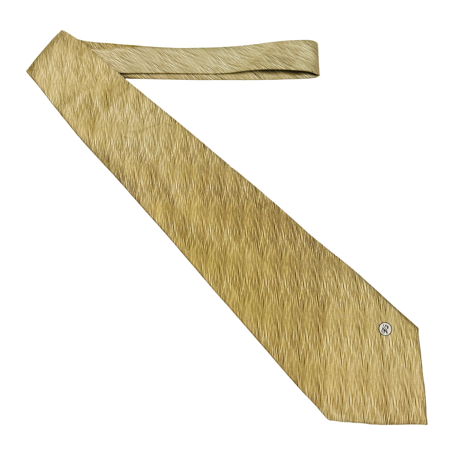 Versace Light Gold 'Tree-Bark Print' Tie (Size Regular)