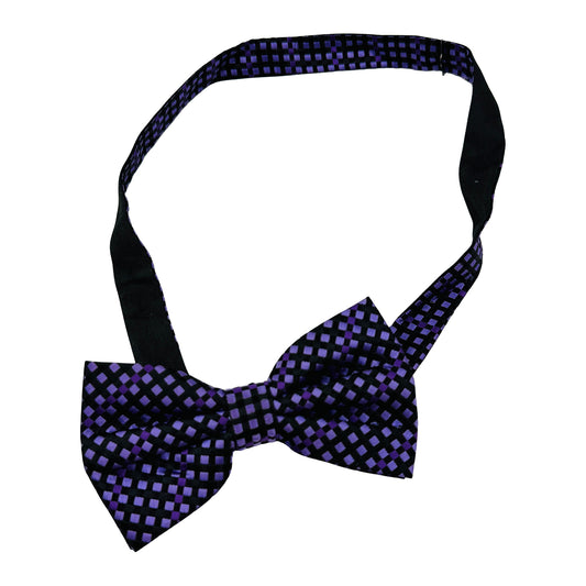 Black 'Checkered Pattern' Bow Tie (Size Regular)