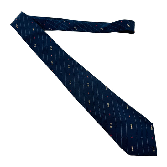 Conte San Giorgio Navy 'Geometric Motifs' Tie (Size Slim Fit)