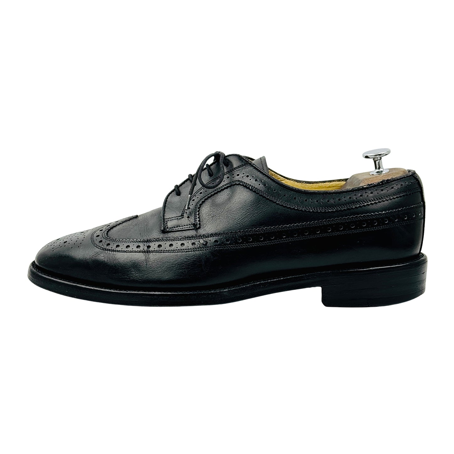 Burberry Men's Black Leather Brogue Shoes (Size 45)