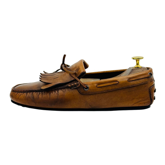 Tod's Men's Brown Fringed Leather Loafer (Size 40/40.5)