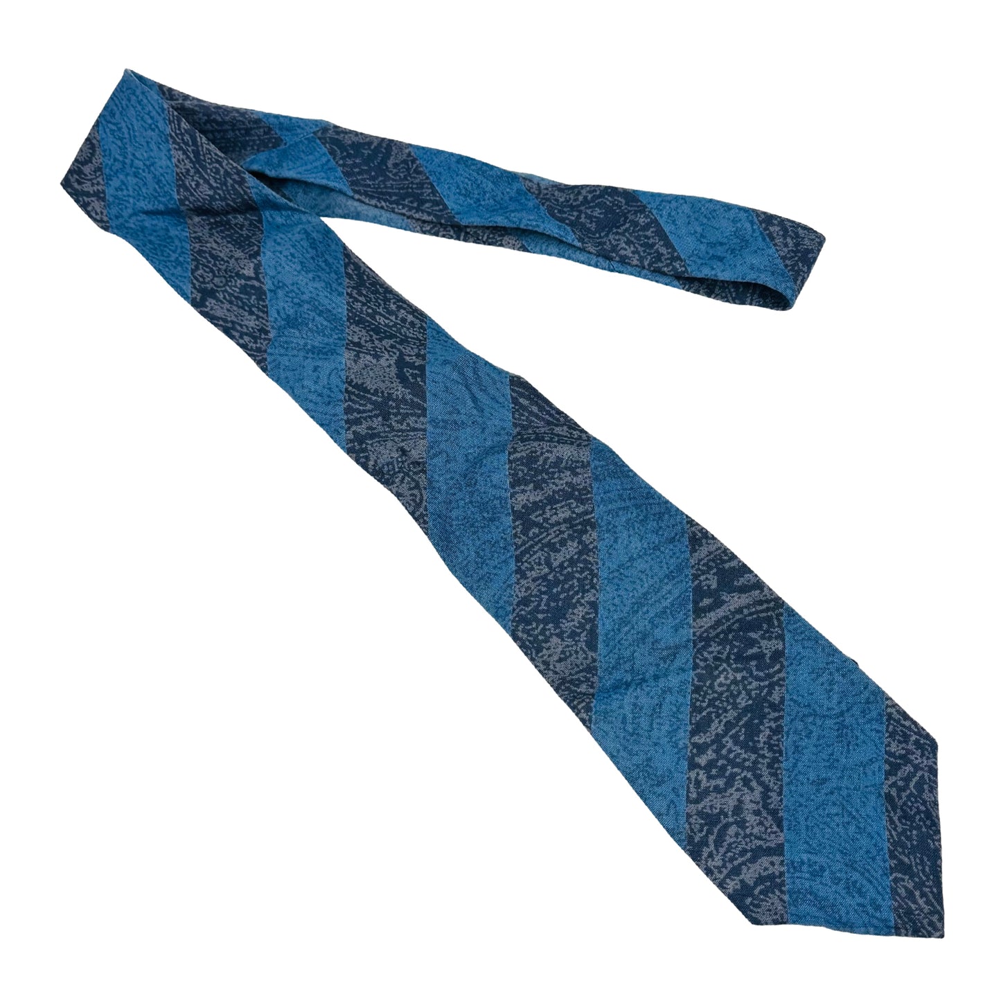 Burberry Blue 'Diagonal Textured Stripes' Silk Tie (Size Regular)