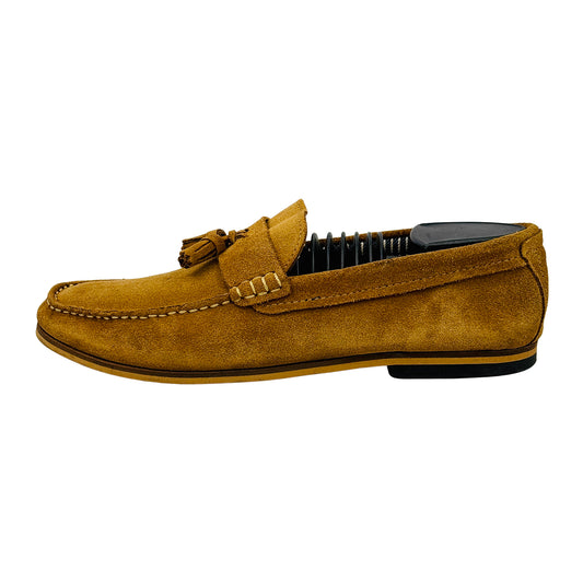 River Island Men's Suede Tassel 'Camel' Loafers (Size 42)