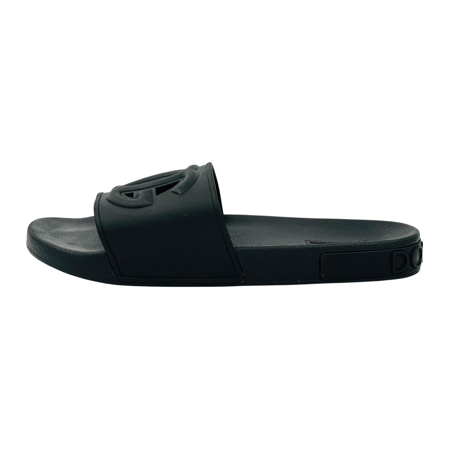 Dolce & Gabbana Men's Black Logo Slides (Size 47)
