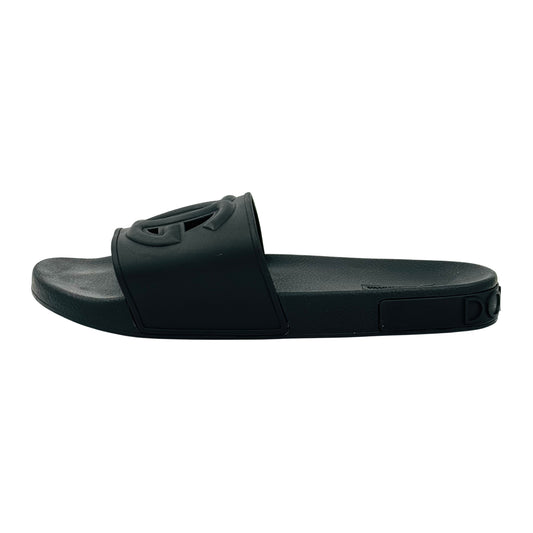 Dolce & Gabbana Men's Black Logo Slides (Size 47)