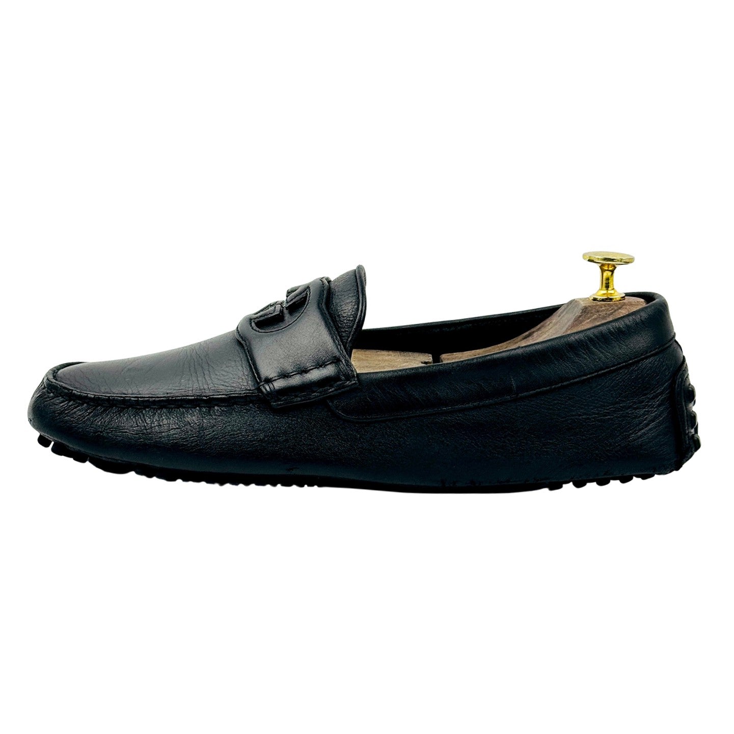 Gucci Black Interlocking G Driving Loafers (Size 41)