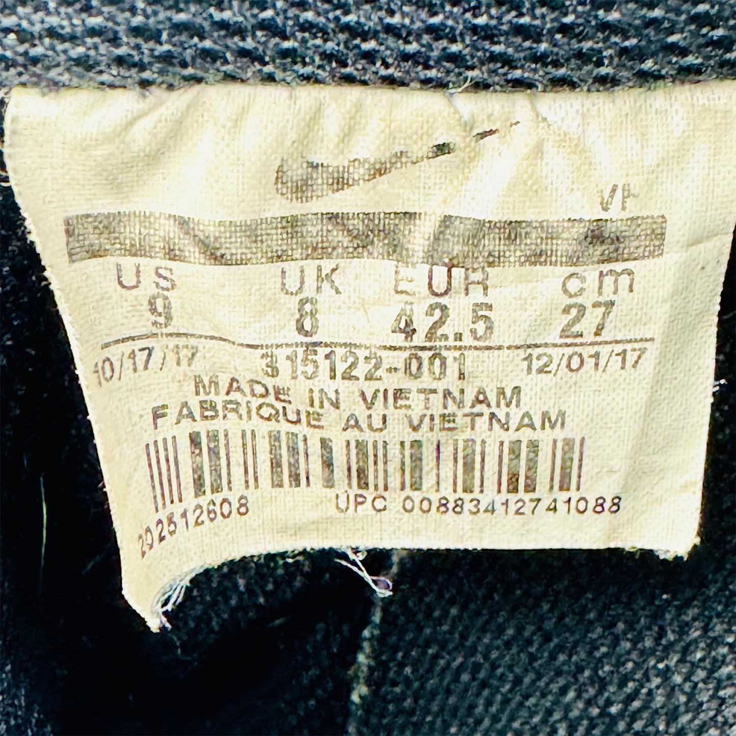 Nike Air Force 1 Low ’07 Black Sneakers (Size 42.5) - 315122-001