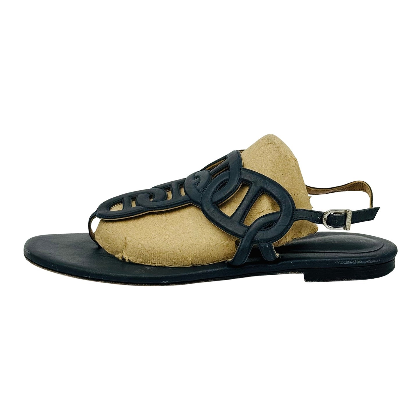 Unützer Women's 7725 Navy Flat Sandals (Size 40.5)