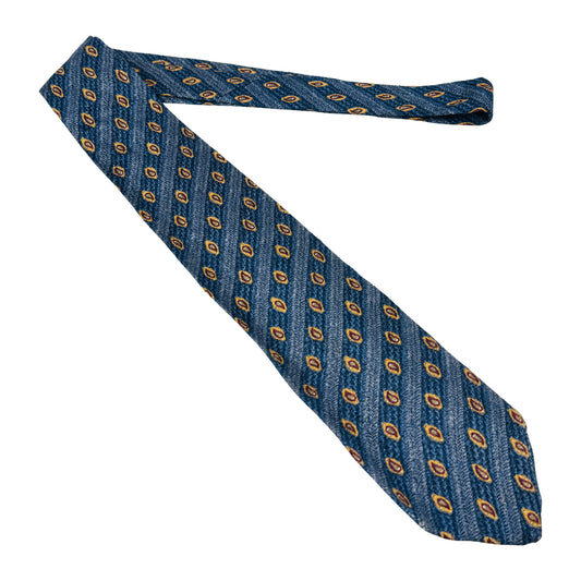 Christian Dior Navy 'Teardrop Motifs' Tie (Size Regular)