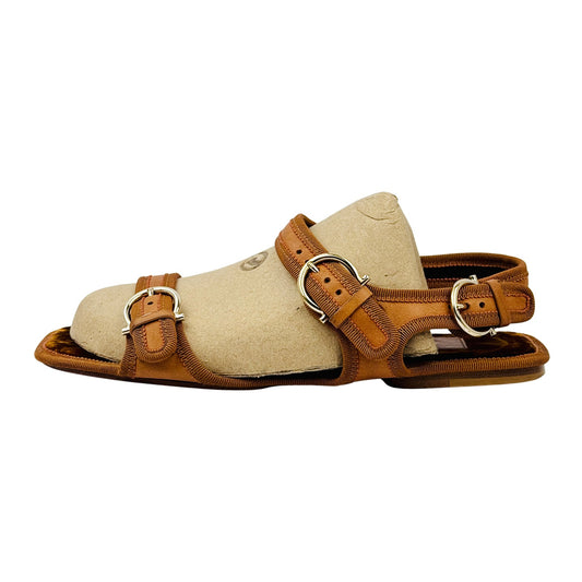 Salvatore Ferragamo Brown Leather Sandals (Size 38/38.5)
