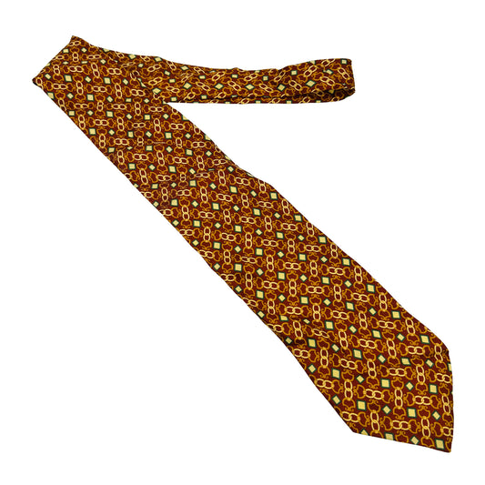 Gucci Burnt Orange 'Geometric Pattern' Tie (Size Regular)