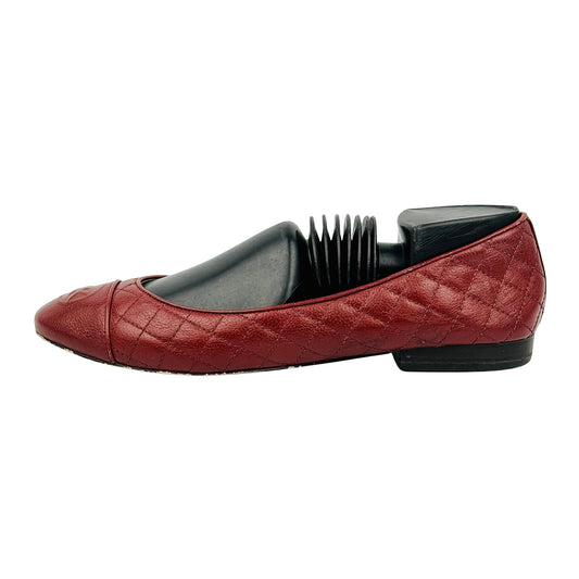 Michael Kors 'Deep Red' Leather Flats (Size 38.5)