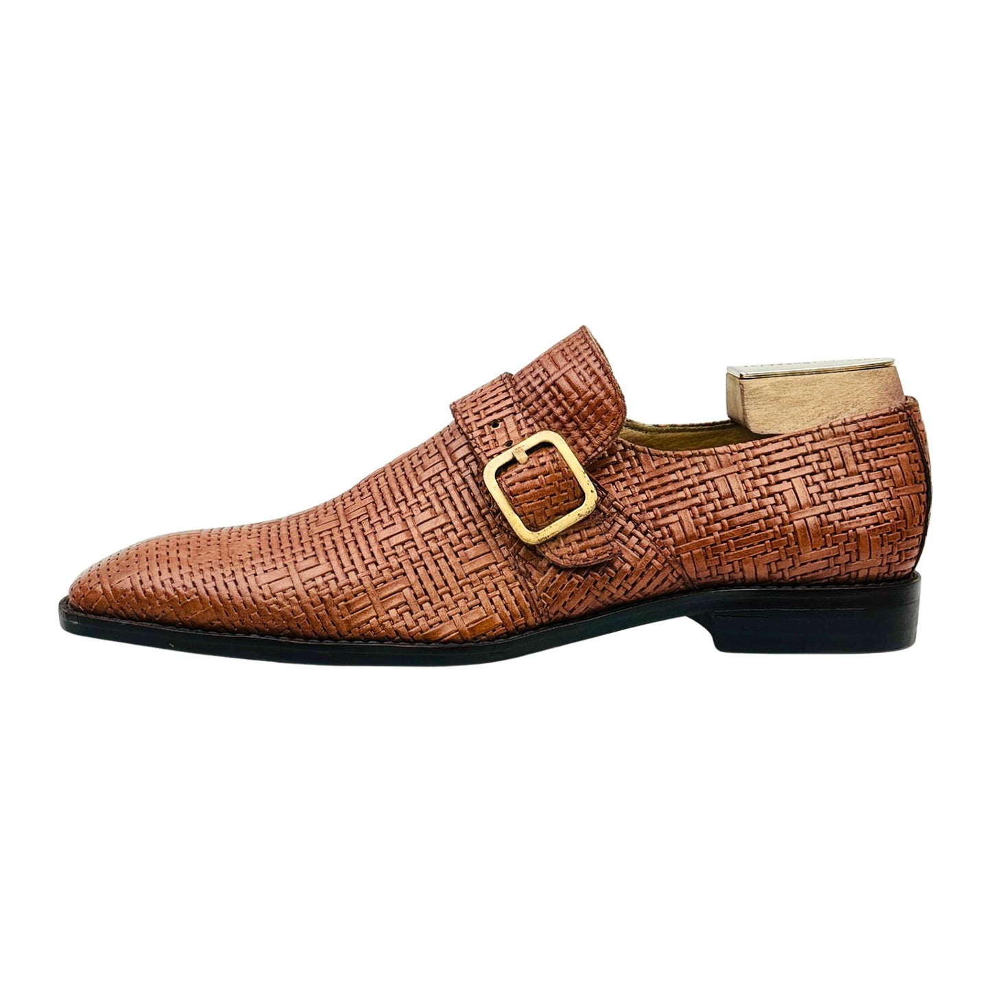 J.M. Weston Basket-Weave Monk-Strap Derby Shoes (Size 45/45.5)