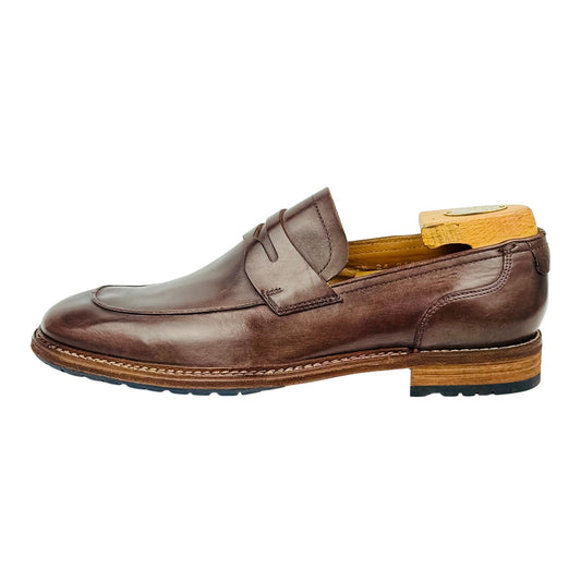 LLOYD Men's Brown Leather Lug-Sole Loafers (Size 42.5)
