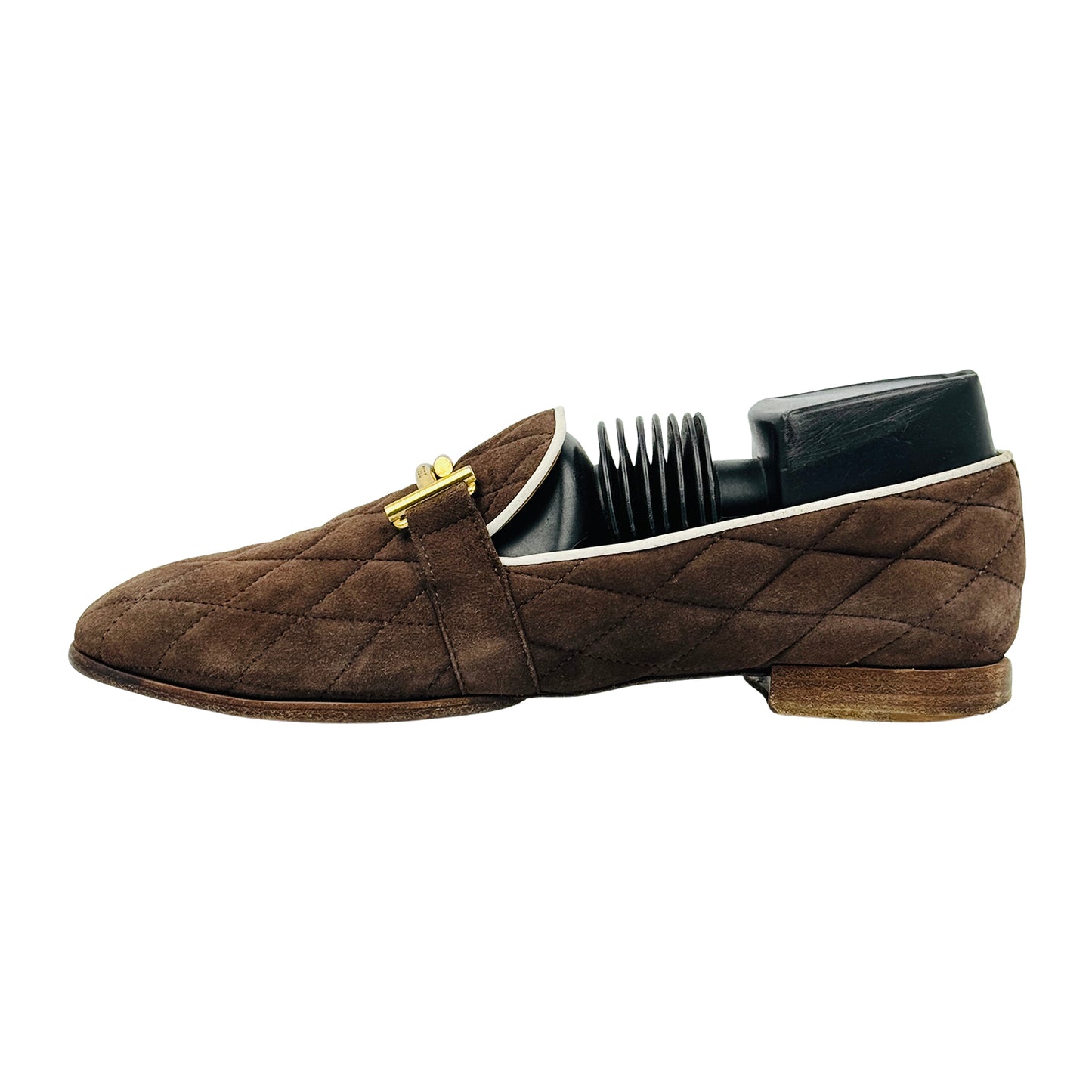 Tod's Brown Quilted Suede Moccasins (Size 37.5)