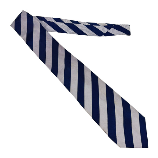 Eton Navy 'Diagonal Stripes' Tie (Size Regular)