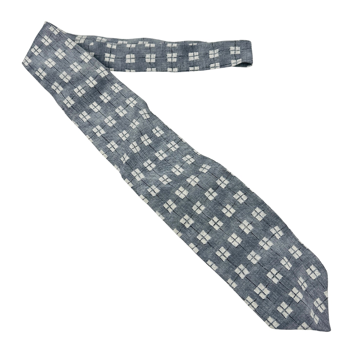 Hugo Boss Grey 'Geometric Cross Motif' Tie (Size Regular)