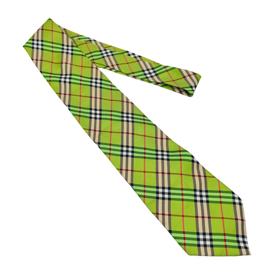 Burberry Bright Lime Green Silk Tie (Size Regular)