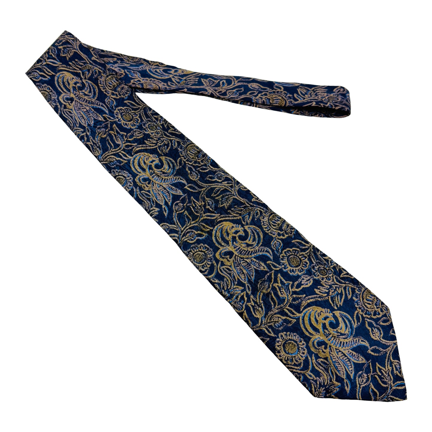 Brentwood Navy 'Floral Paisley Pattern' Tie (Size Regular)