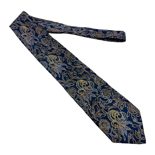 Brentwood Navy 'Floral Paisley Pattern' Tie (Size Regular)
