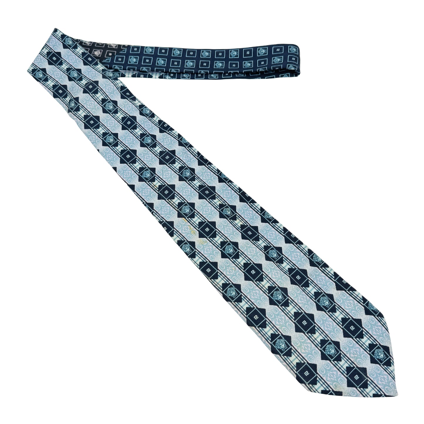 Gianni Versace Light Blue 'Medusa Pattern' Tie (Size Regular)