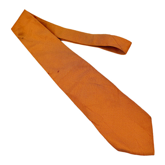 Burberry London Burnt Orange 'Textured Micro-Pattern' Silk Tie
