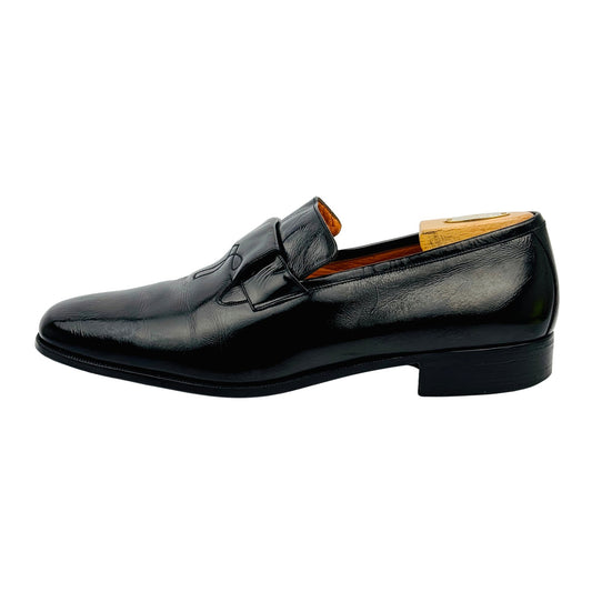 Elysées Soieries Men's Black Leather Loafers (Size 43.5)